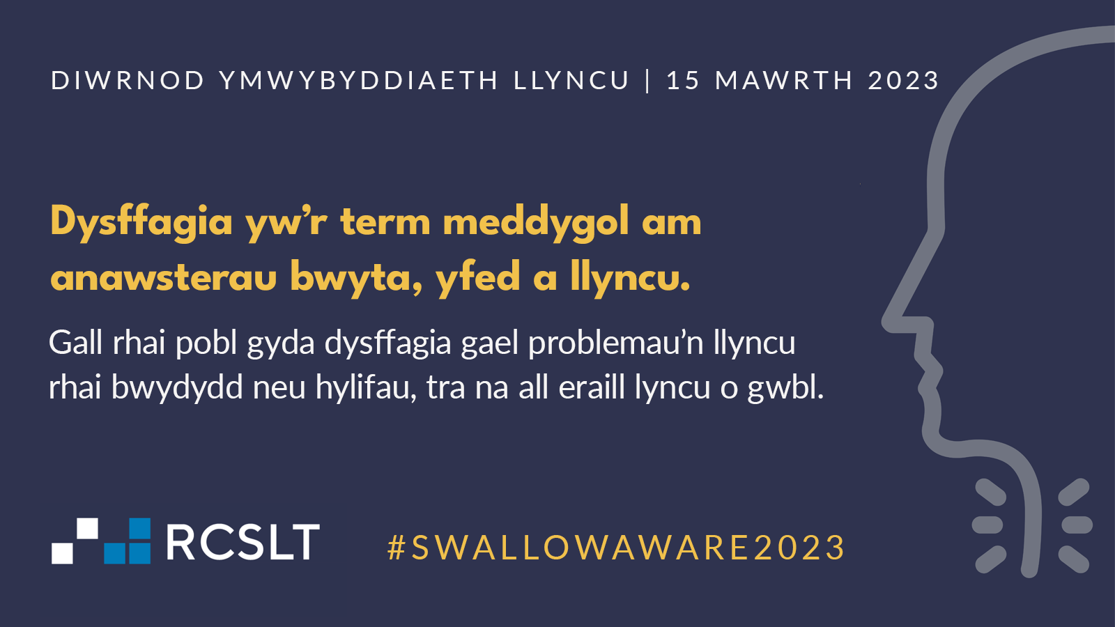 Swallowing Awareness Day 2023 Welsh twitter graphic